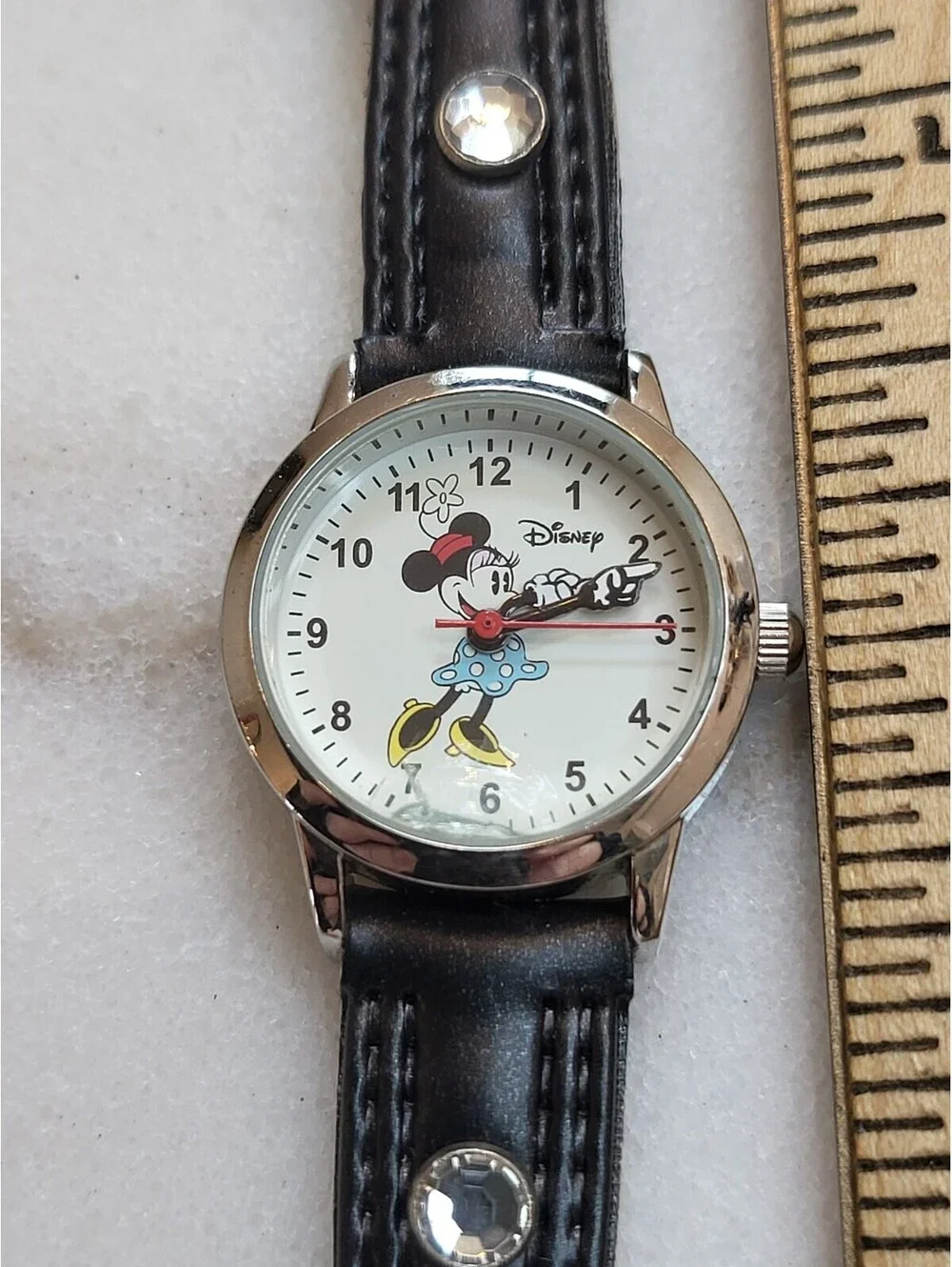 Disney Minnie Mouse Accutime Quartz Ladies Watch Works Great New Battery  23mm